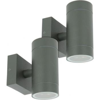 Set 2 Applique Venezia Esterno Arum Antracite Doppio Fascio GU10 IP54