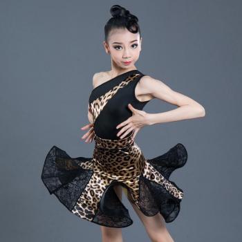 Traje de Baile Infantil Estilo Latino y Leopardo