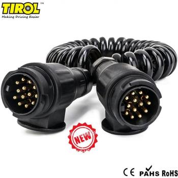 Adaptador de remolque 13 Pines, 12V, con cable de resorte de 4m