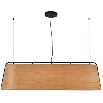 Faro Stood 5 Light Ceiling Pendant Bar Black And Cherry Wood E27