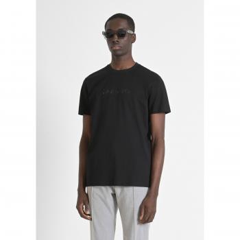 T-Shirt Noir Coupe Classique, impression logo mousse, Antony Morato – L