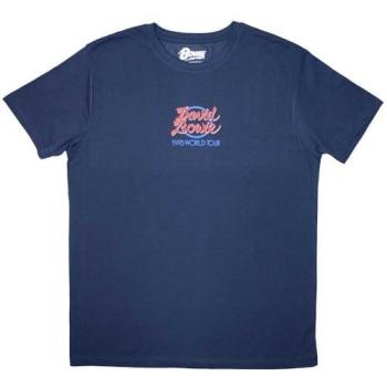 XL David Bowie 1978 World Tour Short-Print Blue Tee