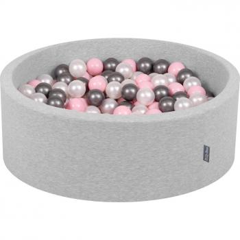 Jardín de Balones 90x30 cm – Set 200 Bolas ∅7 cm (Gris Perla)