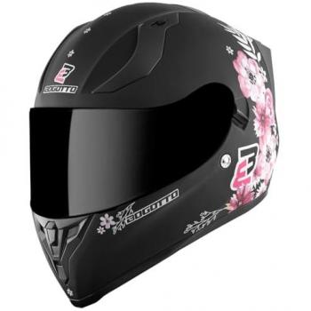 Bogotto H128 Fiori Damen-Motorradhelm in Schwarz/Pink, L