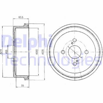 Bremstrommel für Toyota Corolla Delphi BF278