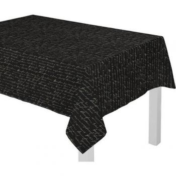 Nachhaltige Tischdecke ADAM Scribble, schwarz