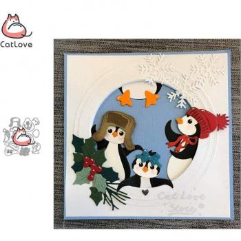 Troquel de metal para tarjetas pingüino