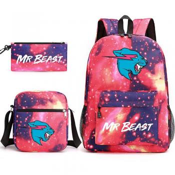 Mochila Estudiantil Mr Beast con Diseño de Gato
