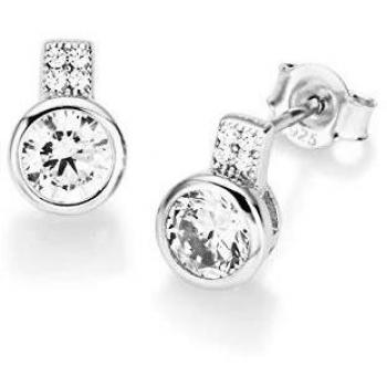Smart Jewel Zirkonia Ohrstecker Rund Silber 925