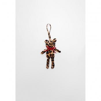 Pale Camel Bear Charm with Leopard Print