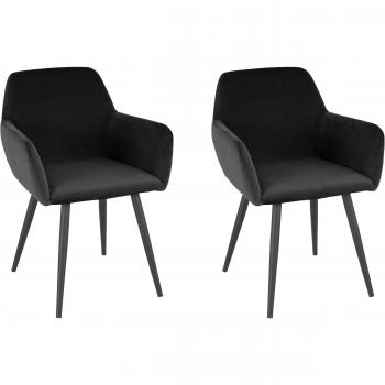 Paire de chaises rembourrées en velours noir