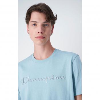 T-shirt in Cotone Verde Acqua con Logo Ricamato
