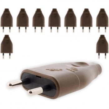 Lot de 10 fiches mâles 2P 6A – Marron – Zenitech (option couleur)