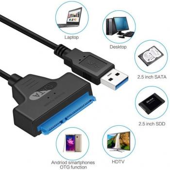 Adaptador USB 3.0 a SATA III, para HDD/SSD de 2.5, hasta 6 Gbps de velocidad