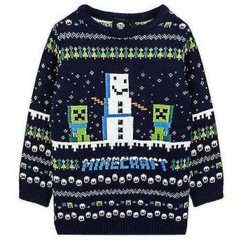 Veste glacée Minecraft Enfants – bleu marine, vert forêt
