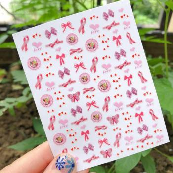Accessoires ongles ruban rose sensibilisation cancer du sein