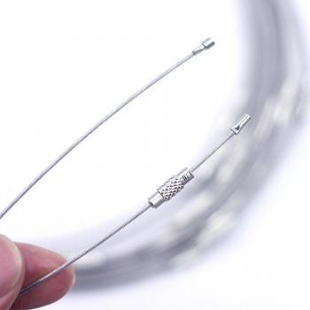 10Pcs Metal Charms Choker Necklaces, Steel Wire, Screw Clasp, 145mm (18)
