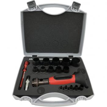 JUEGO FORZA SACABOCADOS INTERCAMBIABLES 2‑30 mm + COMPÁS 330 mm