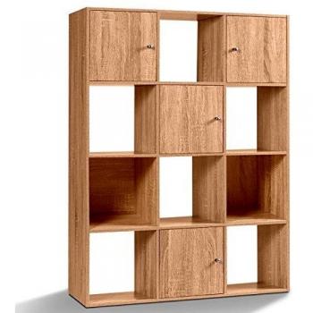 Cubo Rudi 12 Slot in Legno Faggio, Con Ante