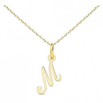 Pendentif Lettre M Or 750/1000 sur Chaîne Dorée