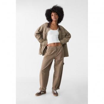Pantaloni Twill Kaki Baggy 44 Stradivarius