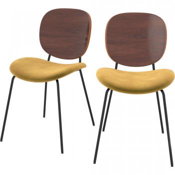 Sillas Elegantes de Terciopelo Amarillo