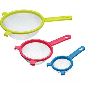 Colourworks Set of Three Stainless Steel Fine Mesh Round Sieves