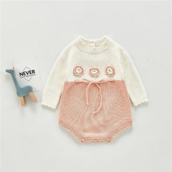 Traje de invierno para recién nacido, mono cálido y floral 0-24 meses