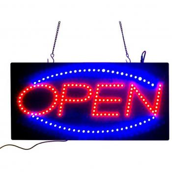 Neon Open Sign with Animated Light Display