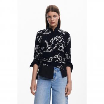 Jersey fino Lettering negro para mujer