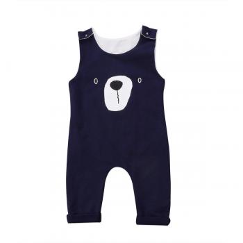 Sleeveless Cartoon Bear Outfit for Autumn