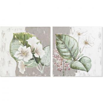 Set di Quadri Tropicali con Foglia (80 x 3,5 x 80 cm)