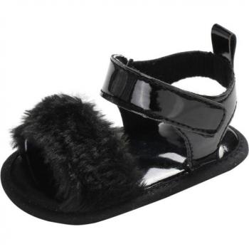 Baby Girl Faux Fur Summer Sandals 0-18M