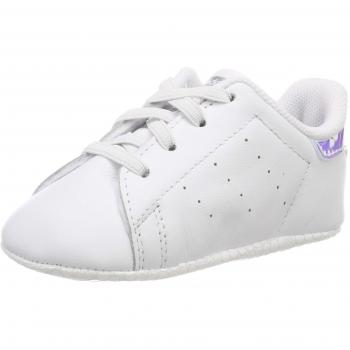 Adidas Kinderschuh Stance Smith Crib Weiß-Silber-Weiß (FTWR White/FTWR White/Silver Met.) 19 EU