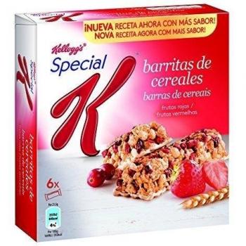 Barritas de Cereal Special K Frutos Rojos, Sabor Fresa y Arándano Rojo, 6 x 21.5g