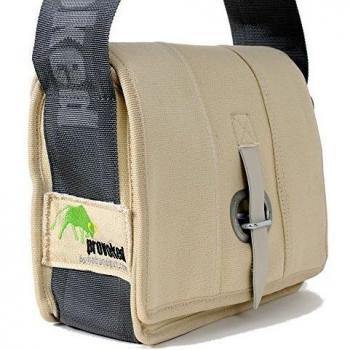 Mini-Provozed Messenger Bag (Segeltuch) HAB & GUT E4022A-O – beige, 26 × 19 cm, verschließbare Lasche