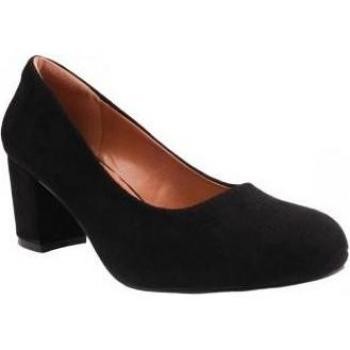 Ladies Melrose Suede Court Shoes with Block Heel 4 UK Black