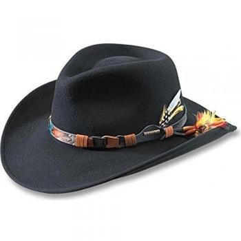 Woll-Westernhut Stetson Kingsley – Herren‑Filzkopf, packbar, XXL, Schwarz