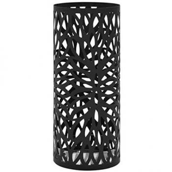 VidaXL Umbrella Stand Leaves Steel Black Quality