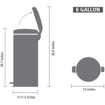 Pattumiera a pedale Brabantia Pedal Bin New Icon 30 litri
