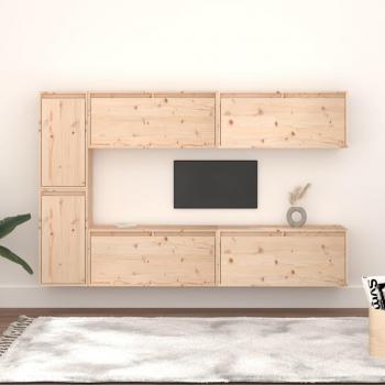 Mobili Porta TV 6 pz in Legno Massello di Pino cod mxl 24121