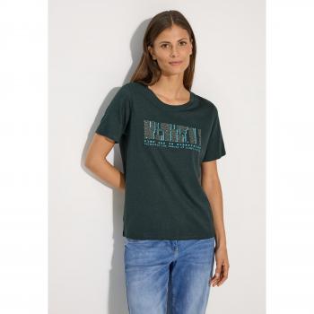 Cecil T-Shirt mit Schriftzug in Waldgrün