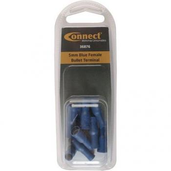 Connect Blue Female Bullet Terminal 5mm Pack of 10 36876