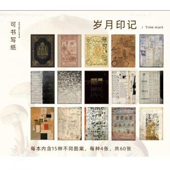 Papel de fondo para manualidades, 60 piezas estilo vintage