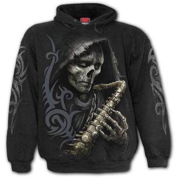Spiral Black Reaper Blues Fleece Hoodie for Men – Medium Size