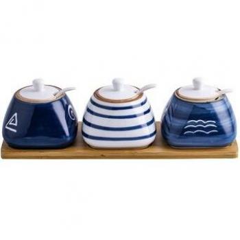 Pot à sel en céramique avec cuillère