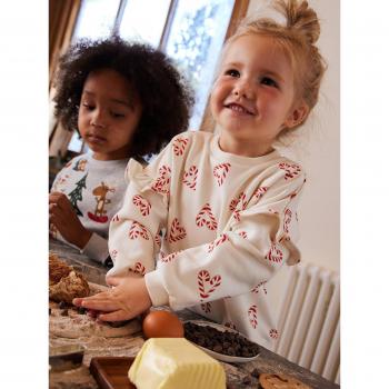 Festive Ruffled Sleeve Sweatshirt for Girls 2/3Y