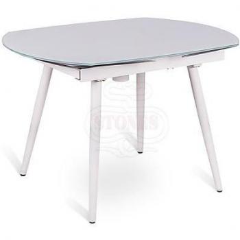 Tavolo allungabile con top in vetro temperato bianco 120/180x90h cm (variante A)