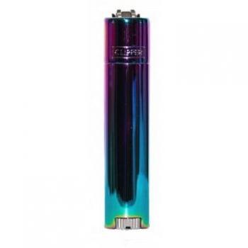 Velson Brushed Chrome Flint Clip Lighter – New Mix Colour Blue