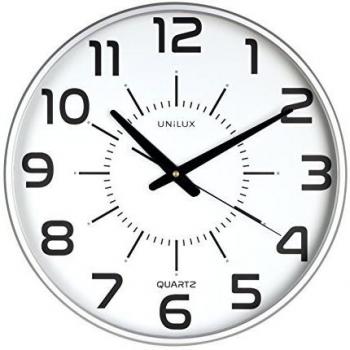 UNILUX Large Quiet Wall Clock MAXI POP in Grey with Silent Mechanism 37.5 cm Ø Large Dial Quiet